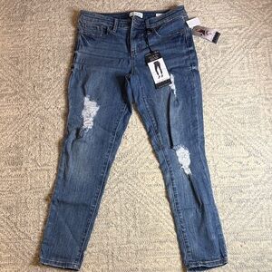 Sofia by Sofia Vergara Blue Distressed Skinny Jeans